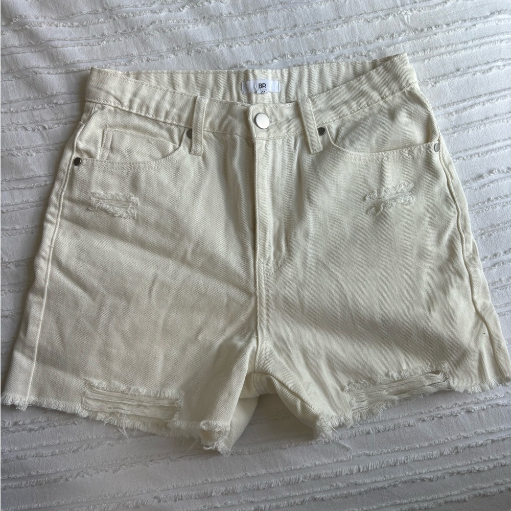 BP white jean shorts